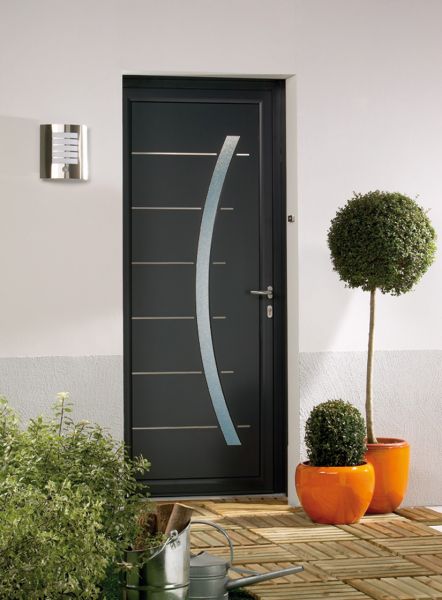 Porte d'entrée en PVC Gris Anthracite à Aix-en-Provence